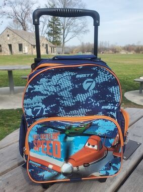 Disney Planes  Blue & Orange Dusty Rolling Luggage/ Backpack Small